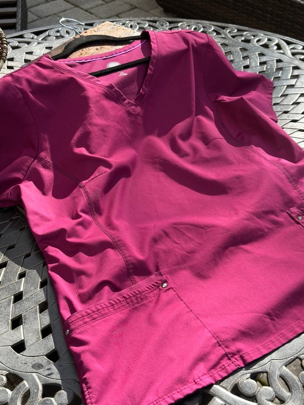 Healing Hands Purple Label Juliet Scrub Top 2XL Burgundy Wine Stretch